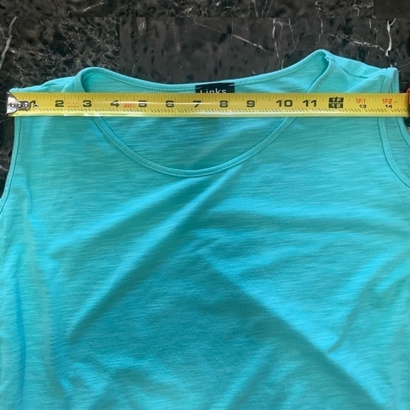 Links women’s Short Sleeves Cold Shoulder T-Shirt turquoise size medium - Picture 6 of 12